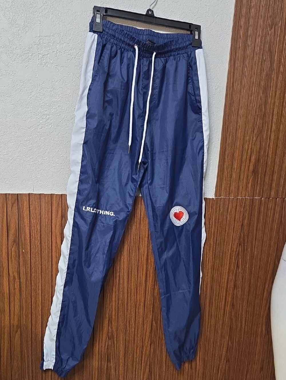 Navy and White Mens  Track Pants Small Size